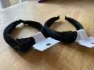 Ex. High St 2 x Black Velvet Knot Plain Headbands sold by Beagle Boutique