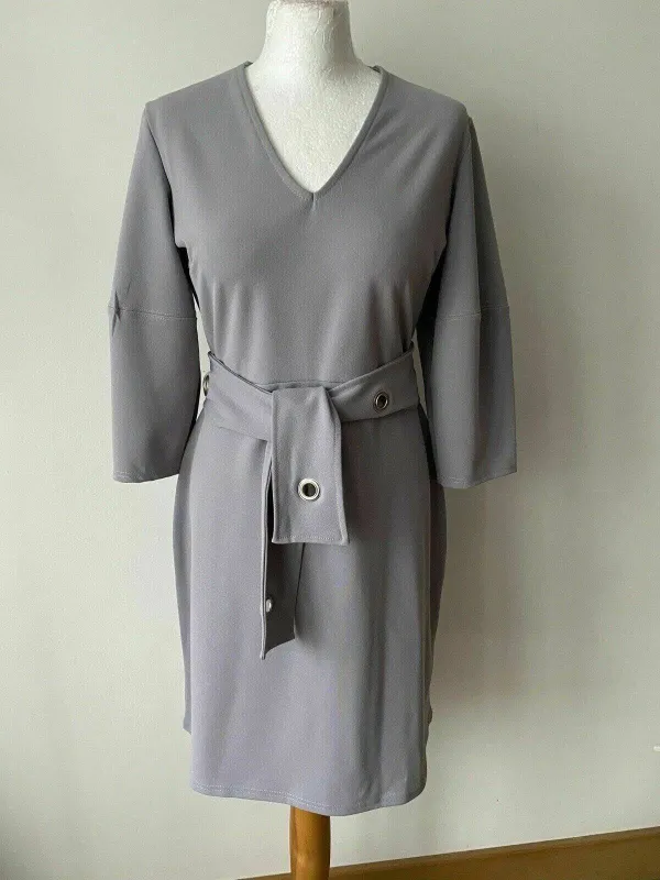 Lost Ink Belted V-Neck Dress Size 10 Lavender Purple sold by Beagle Boutique