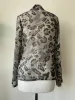 I SAW IT FIRST Sheer Animal Print Button Down / Blazer Shirt Size 8 sold by Beagle Boutique