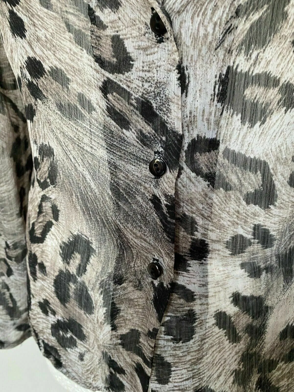 Ex. I SAW IT FIRST Sheer Animal Print Button Down / Blazer Shirt Size 8 sold by Beagle Boutique product image thumbnail 2