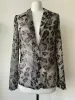 I SAW IT FIRST Sheer Animal Print Button Down / Blazer Shirt Size 8 sold by Beagle Boutique