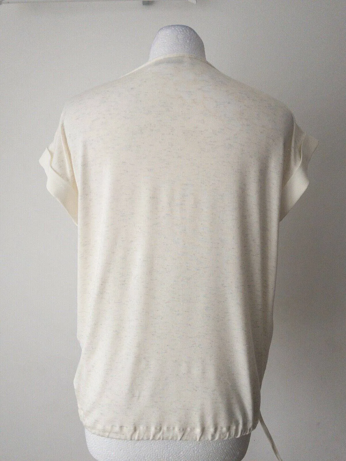 Cream Contrast Material Pull Cord Hem Top Size 10 Metallic Thread sold by Beagle Boutique product image thumbnail 3