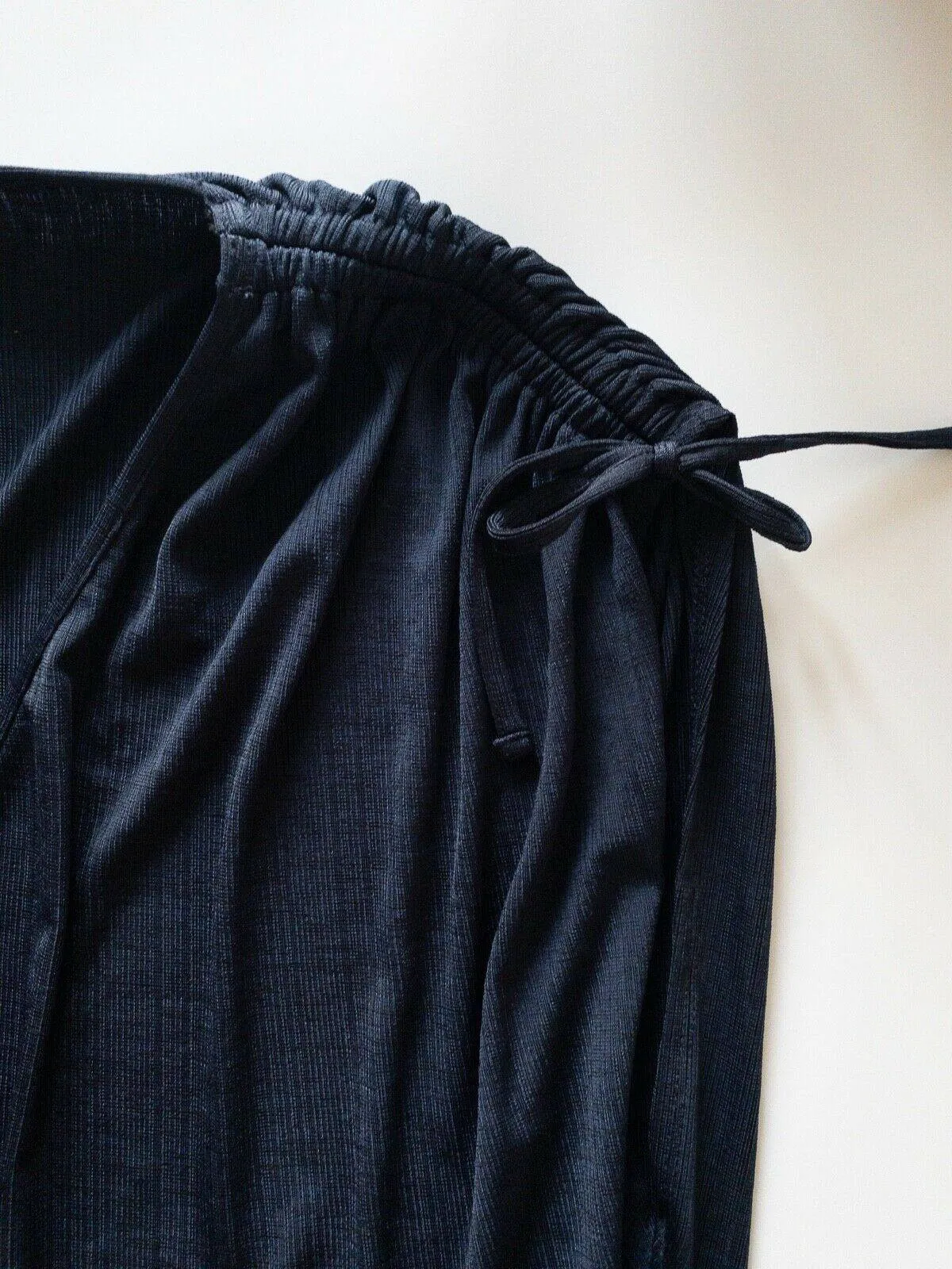 Dark Blue V-Neck Sleeveless Top size 12 Ruched Shoulers sold by Beagle Boutique product image thumbnail 3