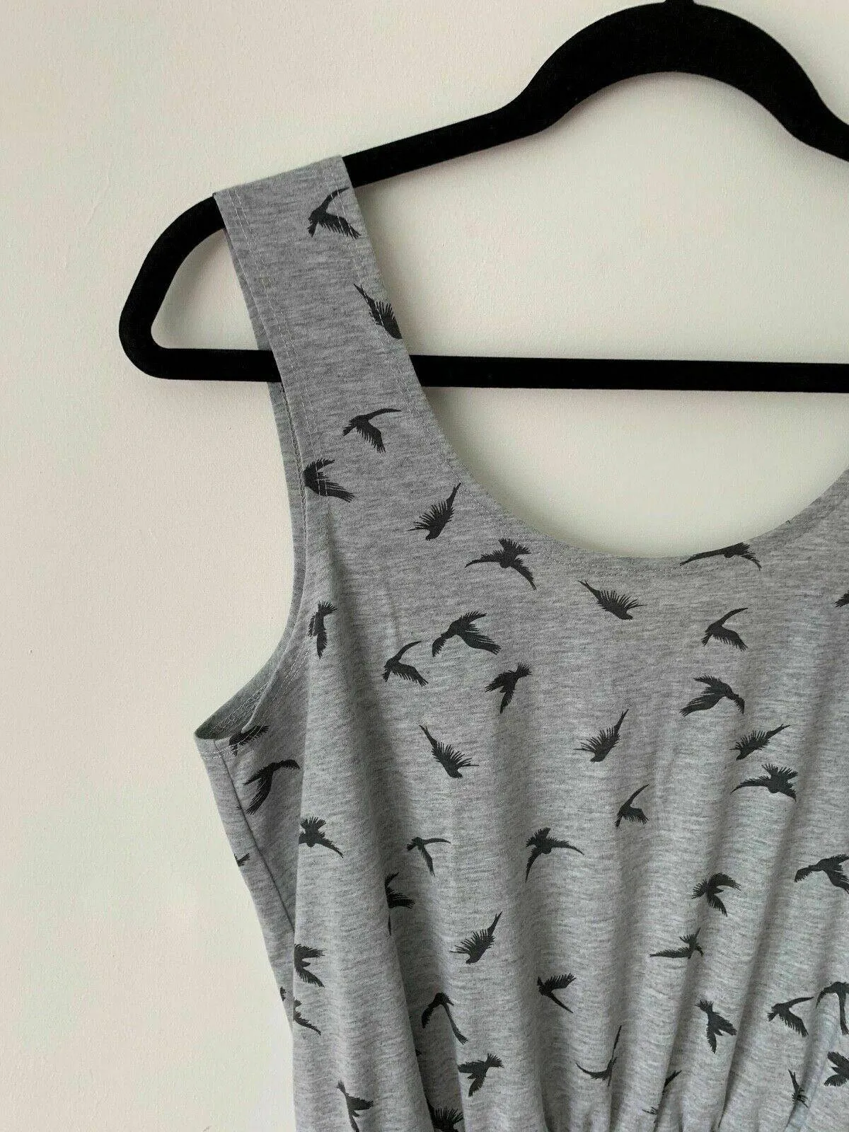 Brave Soul Swoop Playsuit in Bird Print Size S 8 UK Grey sold by Beagle Boutique product image thumbnail 3