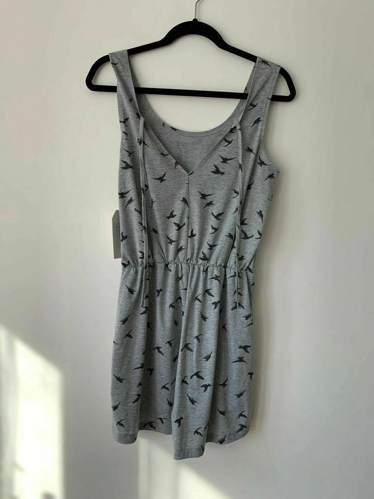 Brave Soul Swoop Playsuit in Bird Print Size S 8 UK Grey sold by Beagle Boutique product image thumbnail 4