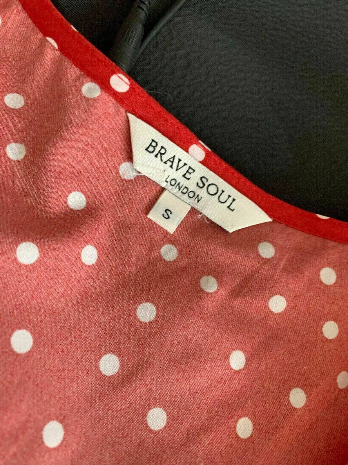 Brave Soul Red Polka Dot Playsuit Tie Bow Front Size S 8 UK sold by Beagle Boutique product image thumbnail 5