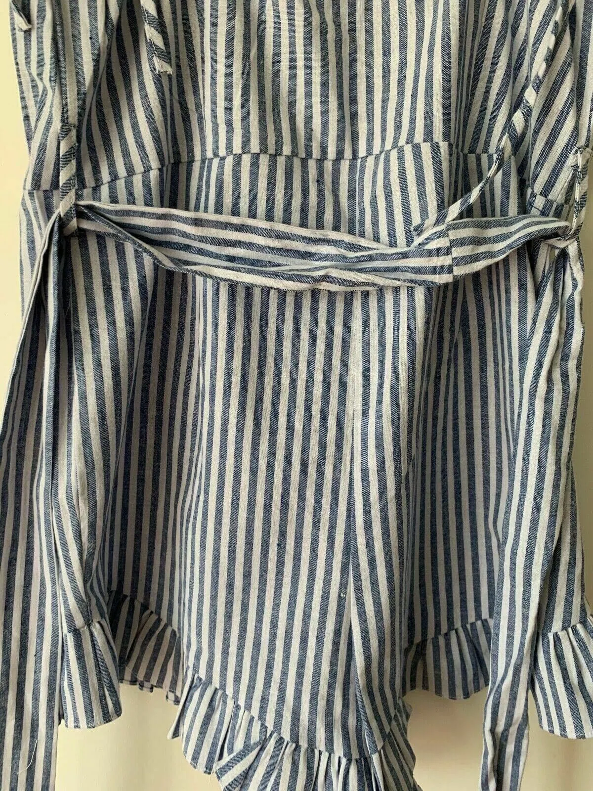 Brave Soul Blue White Stripe Button Playsuit Trousers Size S 8 sold by Beagle Boutique