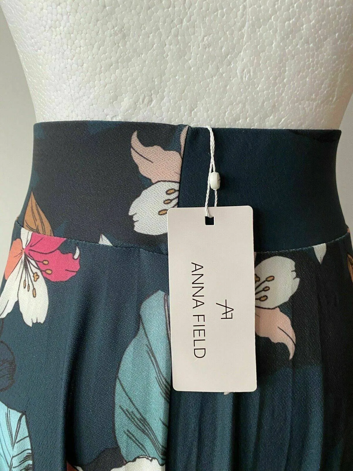 Anna Field Midi Skirt Size 8 Petrol Blue Floral sold by Beagle Boutique product image thumbnail 3