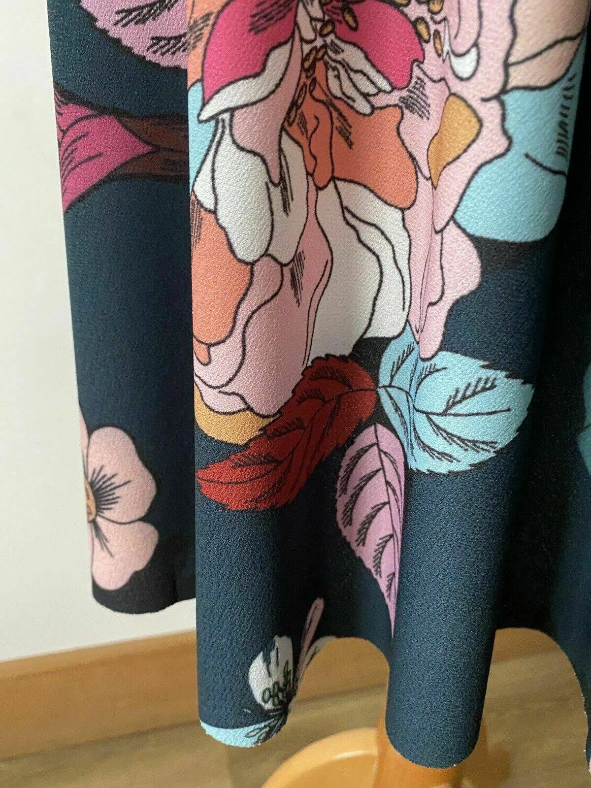 Anna Field Midi Skirt Size 8 Petrol Blue Floral sold by Beagle Boutique product image thumbnail 5