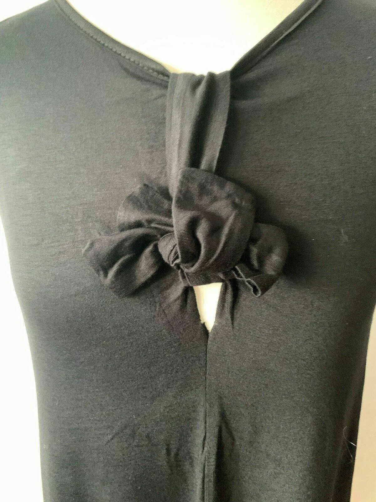 Be Jealous Black Sleeveless Top Front Tie Knot Baggy Shift Size S / M sold by Beagle Boutique product image thumbnail 2