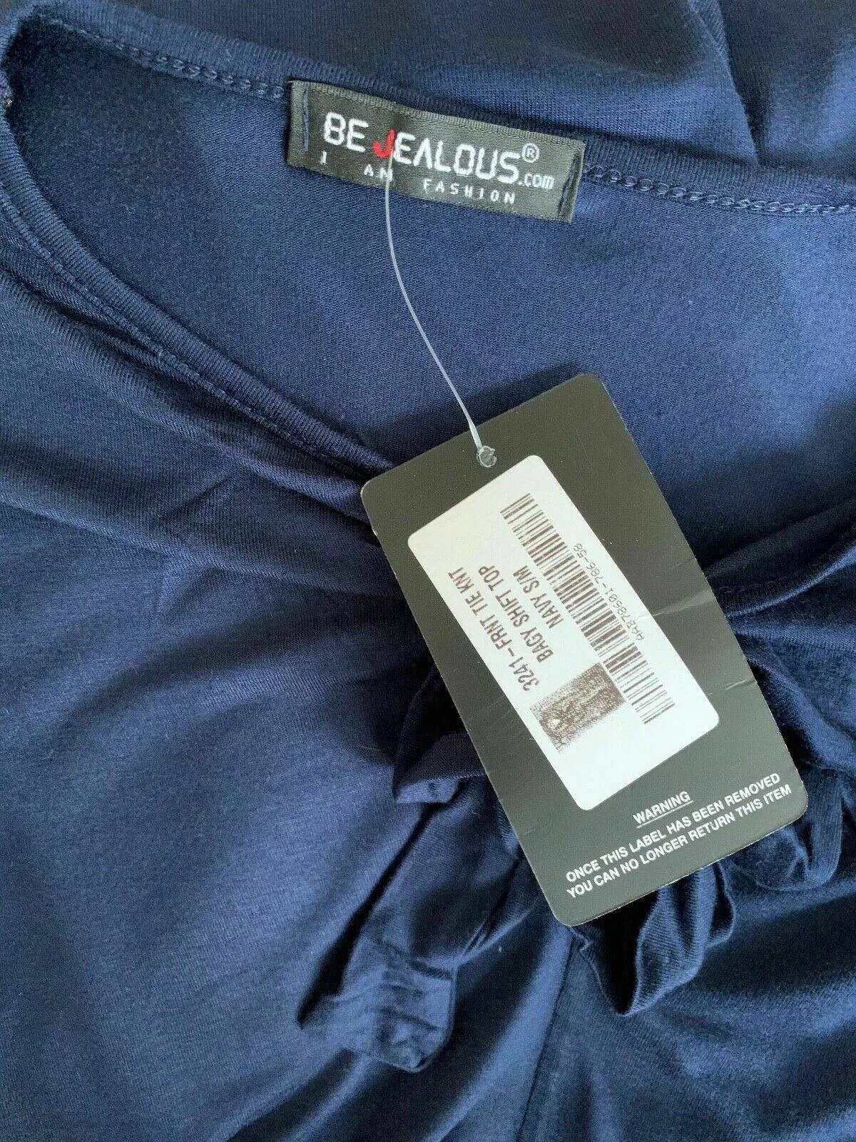 Be Jealous Navy Sleeveless Top Front Tie Knot Baggy Shift Size S / M sold by Beagle Boutique product image thumbnail 2