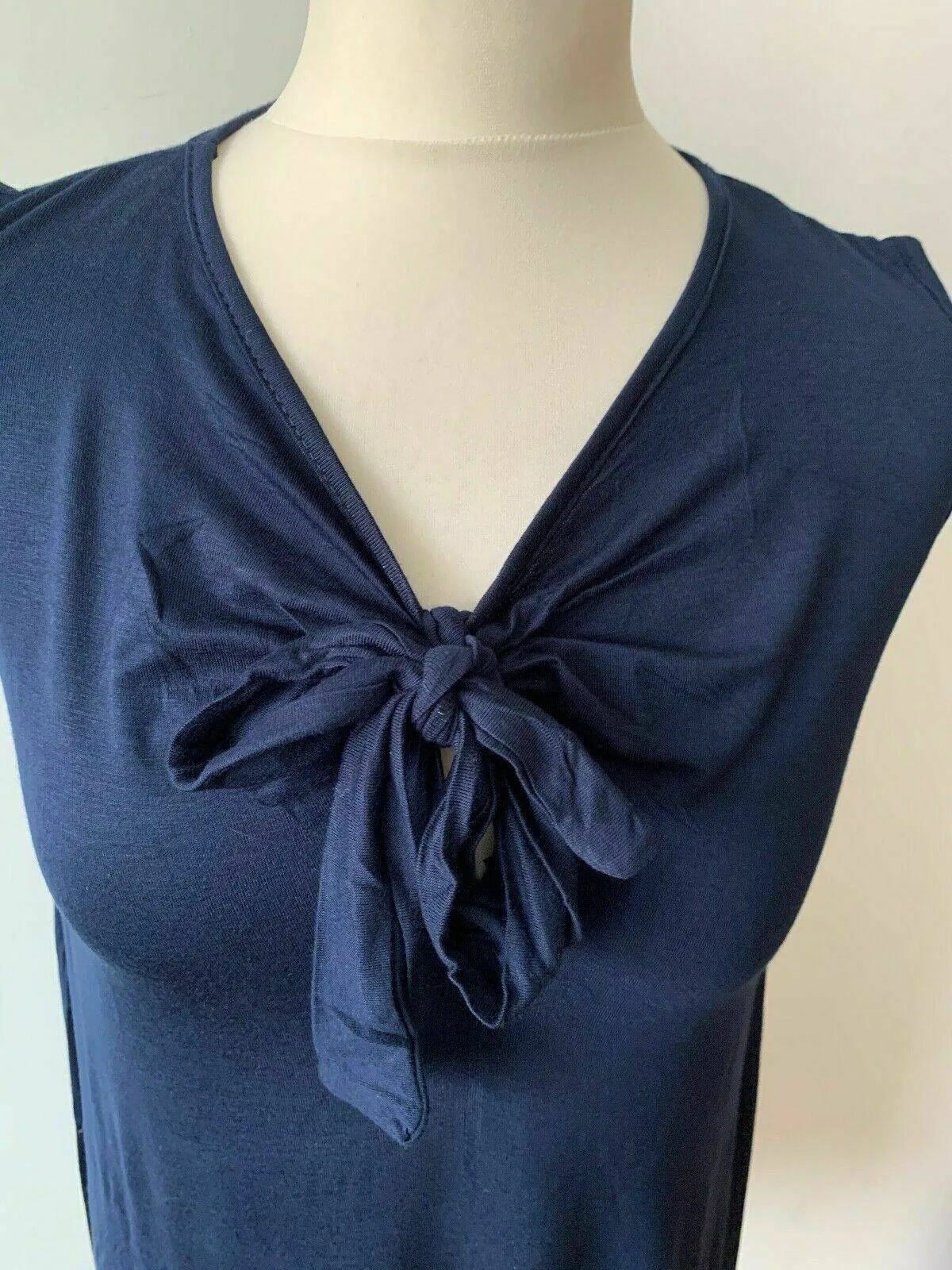 Be Jealous Navy Sleeveless Top Front Tie Knot Baggy Shift Size S / M sold by Beagle Boutique product image thumbnail 5
