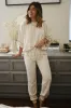 White Cheetah Print Loose Fit Cozy 2 Piece Loungewear Set sold by Beagle Boutique