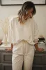 White Cheetah Print Loose Fit Cozy 2 Piece Loungewear Set sold by Beagle Boutique