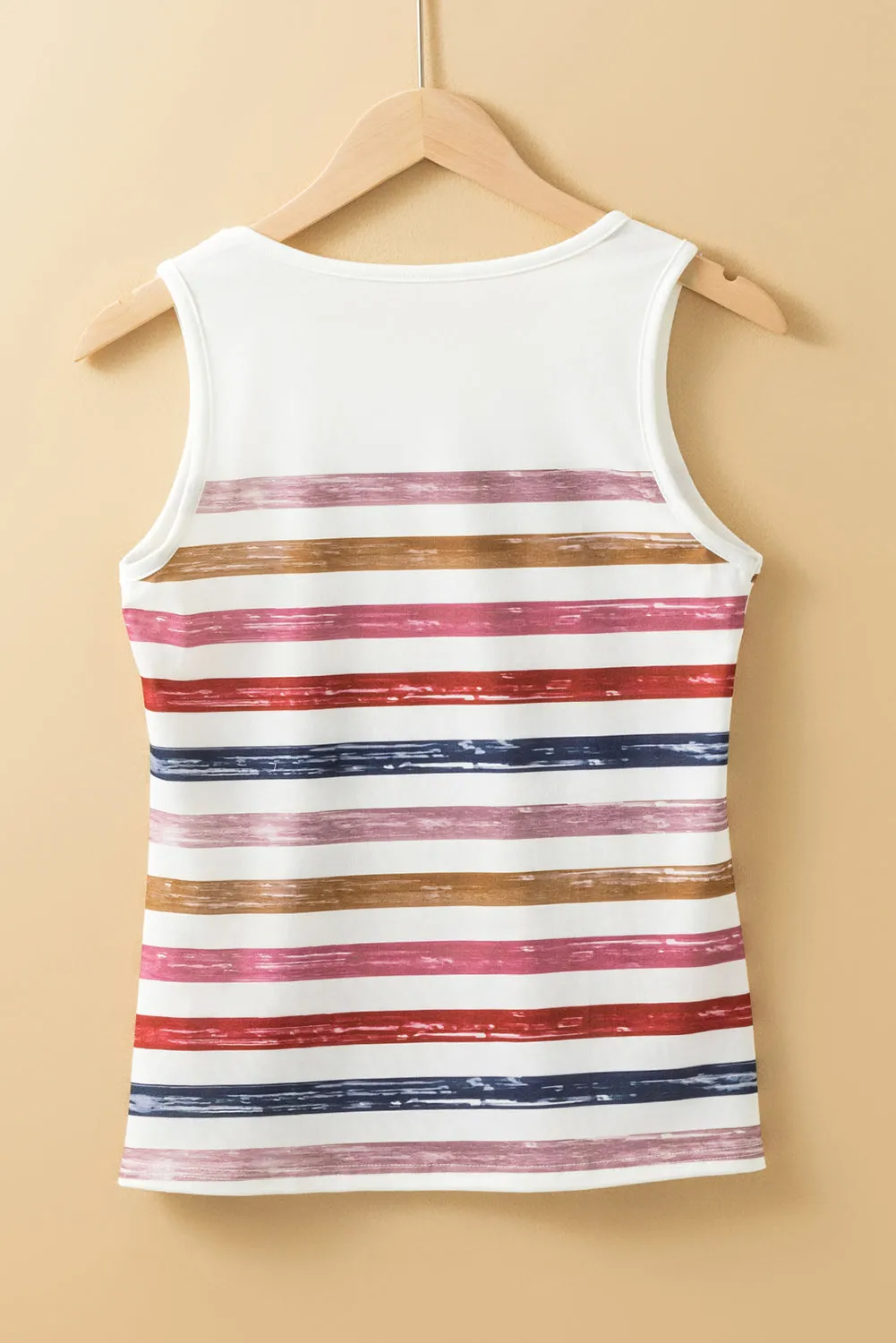 Red Stripe Rainbow Round Neck Tank Top sold by Beagle Boutique product image thumbnail 5