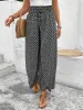 Black Bohemian Print Slit Wide Leg Smocked High Waist Pants sold by Beagle Boutique
