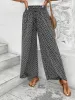 Black Bohemian Print Slit Wide Leg Smocked High Waist Pants sold by Beagle Boutique