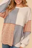 Multicolor Exposed Seam Colorblock Oversized Top sold by Beagle Boutique