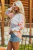 Multicolor Exposed Seam Colorblock Oversized Top sold by Beagle Boutique