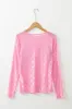 Pink Mesh Bow Pattern Long Sleeve Top sold by Beagle Boutique