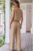 Goat Buttoned Vest Drawstring Wide Leg Trousers 2pcs Set Co-ord sold by Beagle Boutique