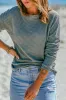 Fiery Red Waffle Knit Drop Shoulder Long Sleeve Top sold by Beagle Boutique