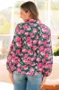 Green Floral Printed Tied Collar Puff Sleeve Blouse sold by Beagle Boutique