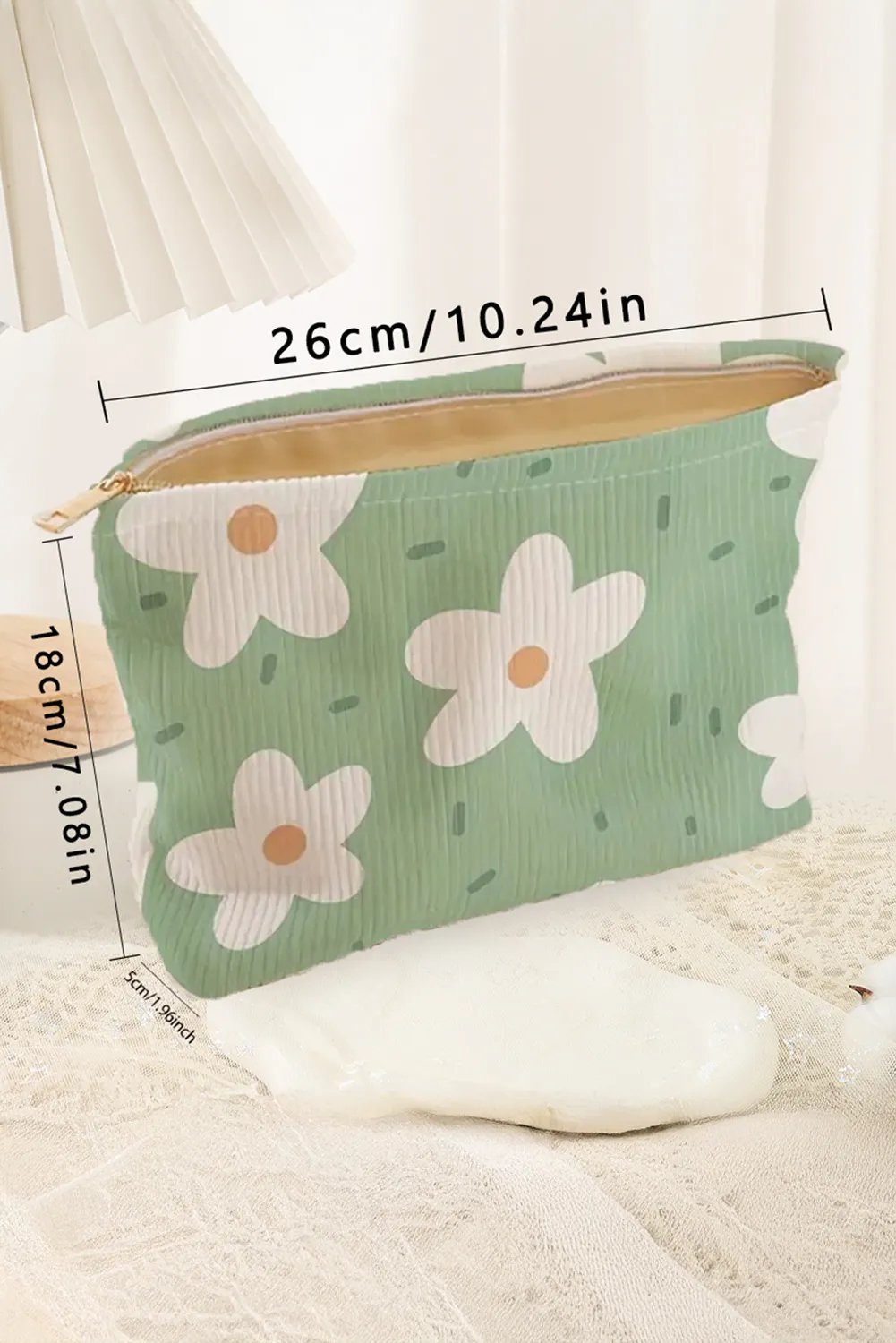Aruba Blue Floral Zipper Makeup Bag sold by Beagle Boutique product image thumbnail 5