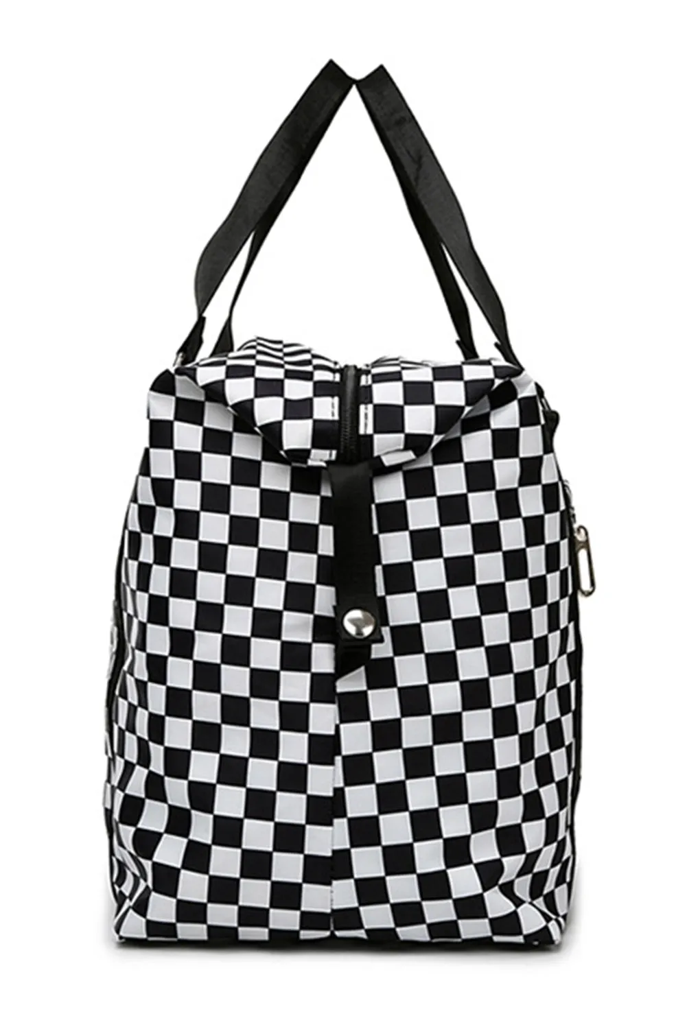 Black Checkered Travel Portable Large Capacity Duffle Bag sold by Beagle Boutique product image thumbnail 5