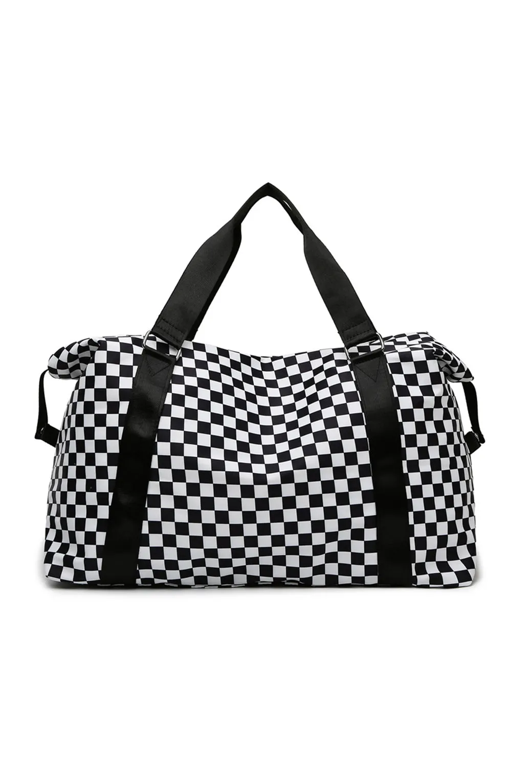 Black Checkered Travel Portable Large Capacity Duffle Bag sold by Beagle Boutique product image thumbnail 3