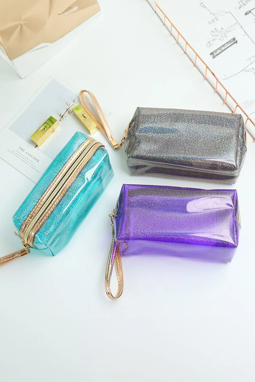 Bristol Black PVC Square Makeup Bag sold by Beagle Boutique product image thumbnail 2