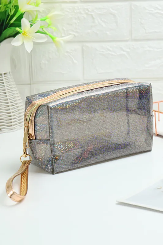 Bristol Black PVC Square Makeup Bag sold by Beagle Boutique