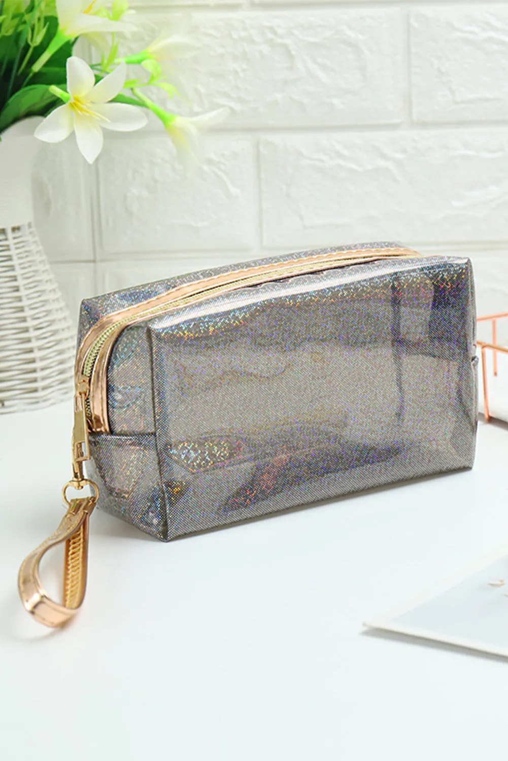 Bristol Black PVC Square Makeup Bag sold by Beagle Boutique