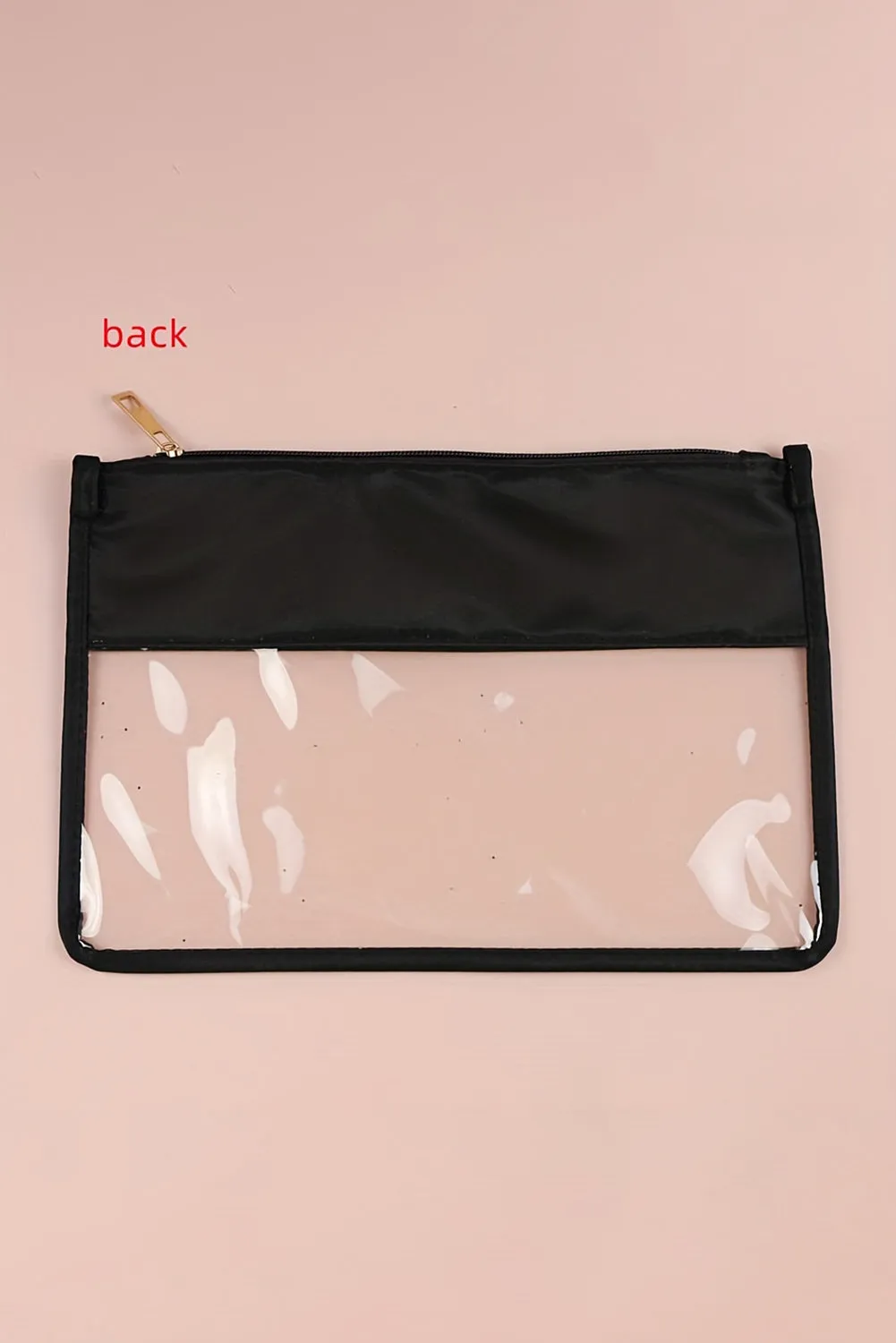 Black TEACH Glitter Chenille Clear PVC Makeup Bag sold by Beagle Boutique product image thumbnail 3