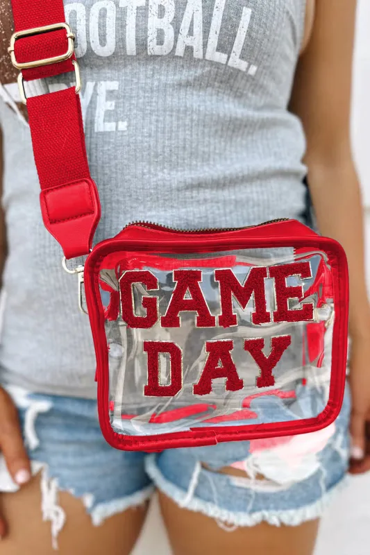 Chenille GAME DAY Pattern Clear Bag sold by Beagle Boutique