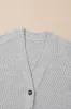 Light Grey 3 Pieces Rib Crop Camisole Matching Shorts Lounge Set with Cardigan sold by Beagle Boutique
