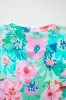 Green Floral Print Eyelet Embroidered Short Sleeve Crew Neck Top sold by Beagle Boutique