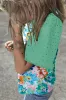 Green Floral Print Eyelet Embroidered Short Sleeve Crew Neck Top sold by Beagle Boutique