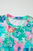 Green Floral Print Eyelet Embroidered Short Sleeve Crew Neck Top sold by Beagle Boutique