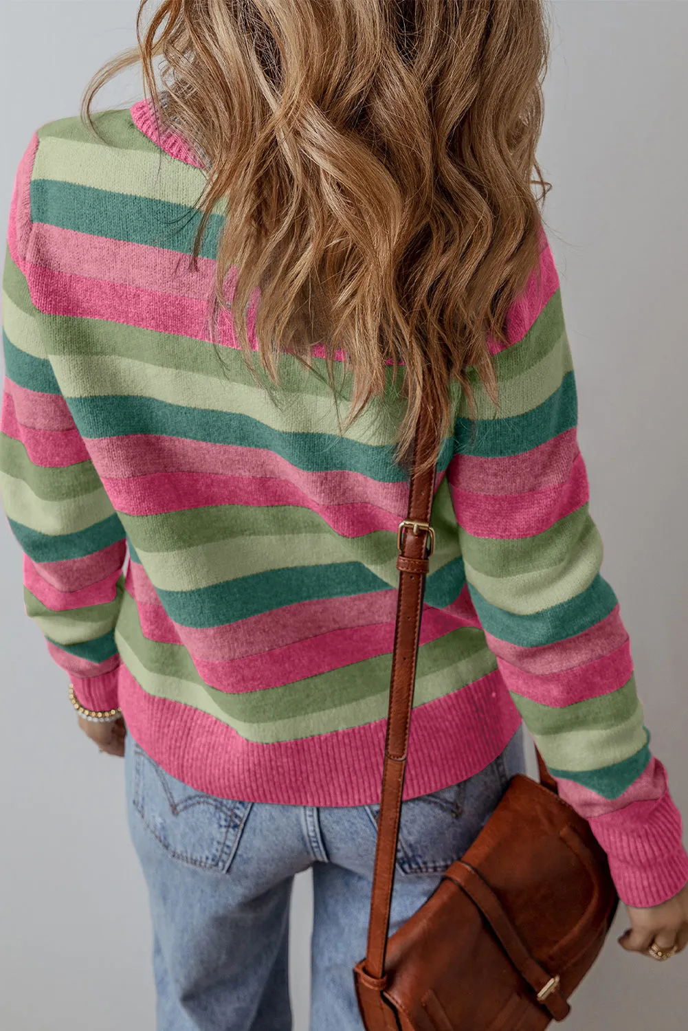 Colour Block Ribbed Edge Round Neck Sweater sold by Beagle Boutique product image thumbnail 2