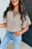 Parchment Contrast Detail Striped Ruffle Short Sleeve Top sold by Beagle Boutique