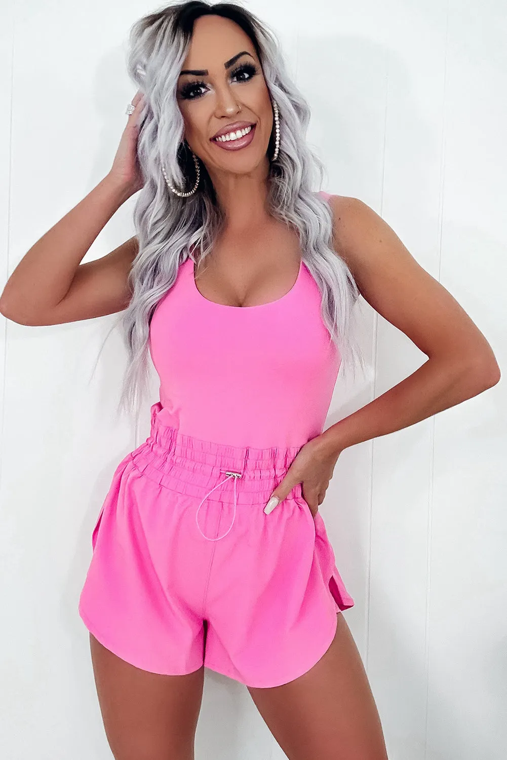 Sachet Pink Plain Sleeveless Loop Drawstring Cinched Waist Romper sold by Beagle Boutique product image thumbnail 3