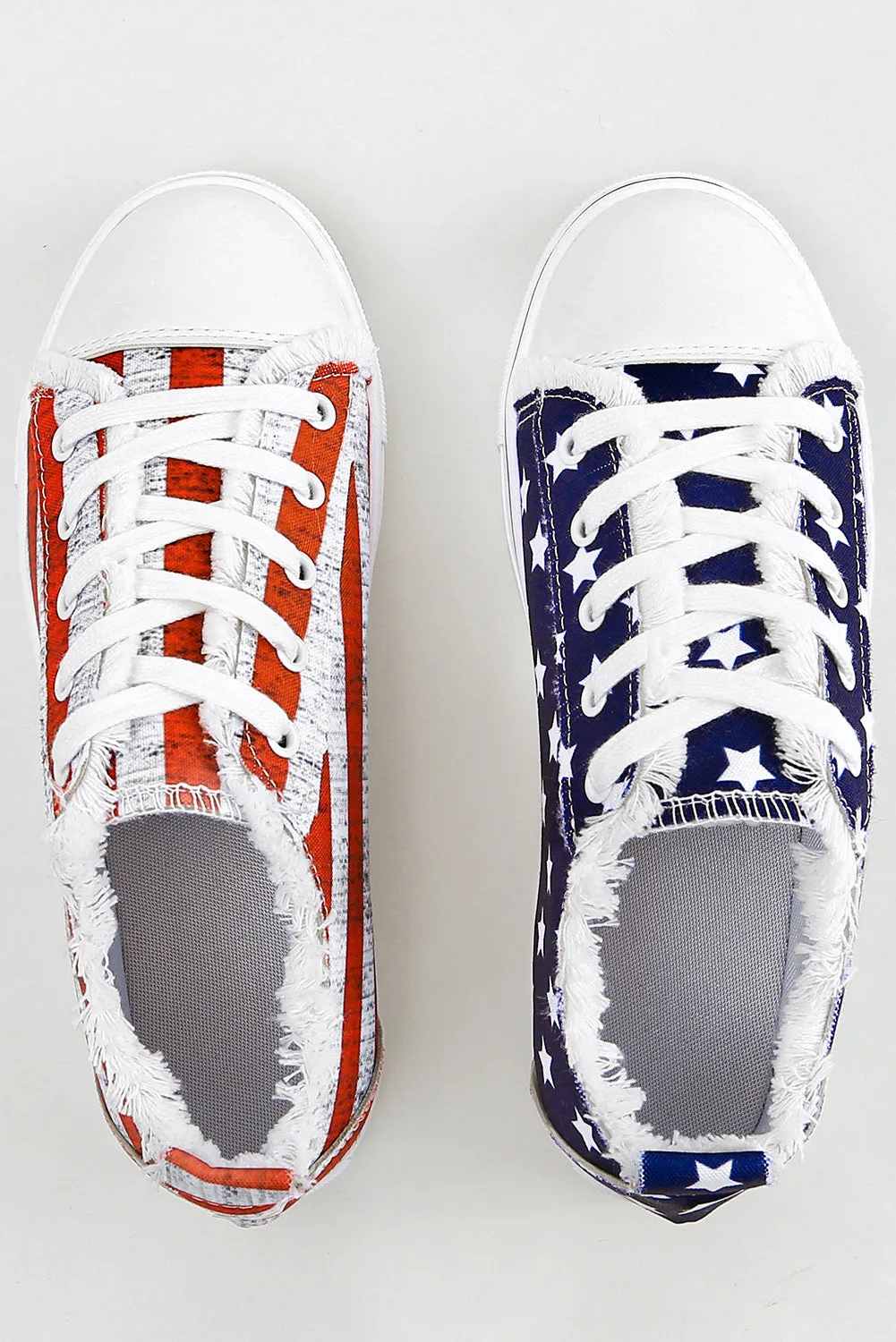 Blue American Flag Lace-up Canvas Flat Shoes sold by Beagle Boutique product image thumbnail 3