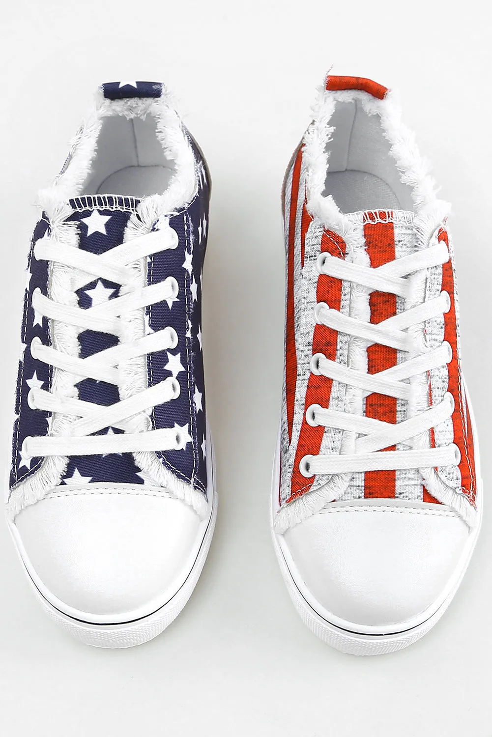 Blue American Flag Lace-up Canvas Flat Shoes sold by Beagle Boutique product image thumbnail 4