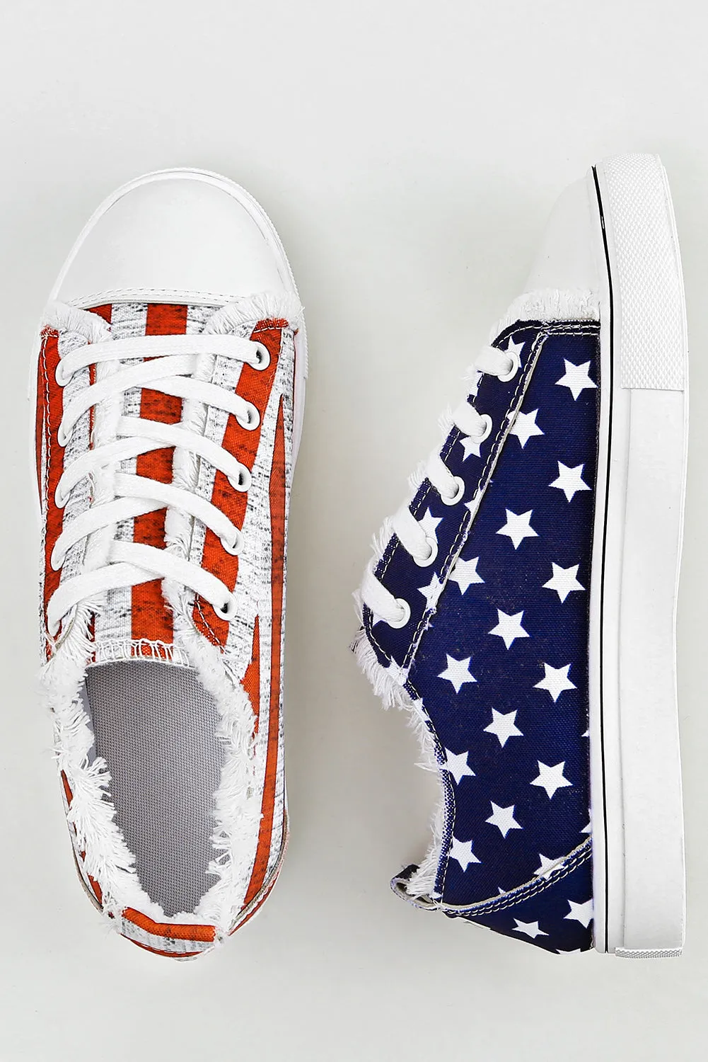 Blue American Flag Lace-up Canvas Flat Shoes sold by Beagle Boutique product image thumbnail 2