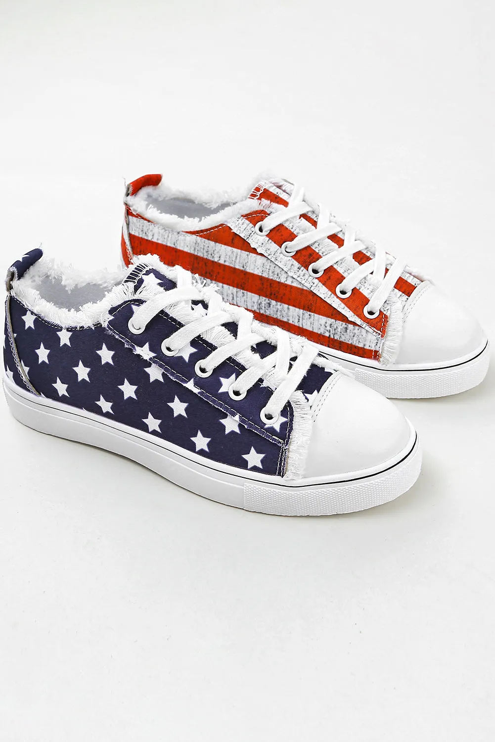 Blue American Flag Lace-up Canvas Flat Shoes sold by Beagle Boutique product image thumbnail 5