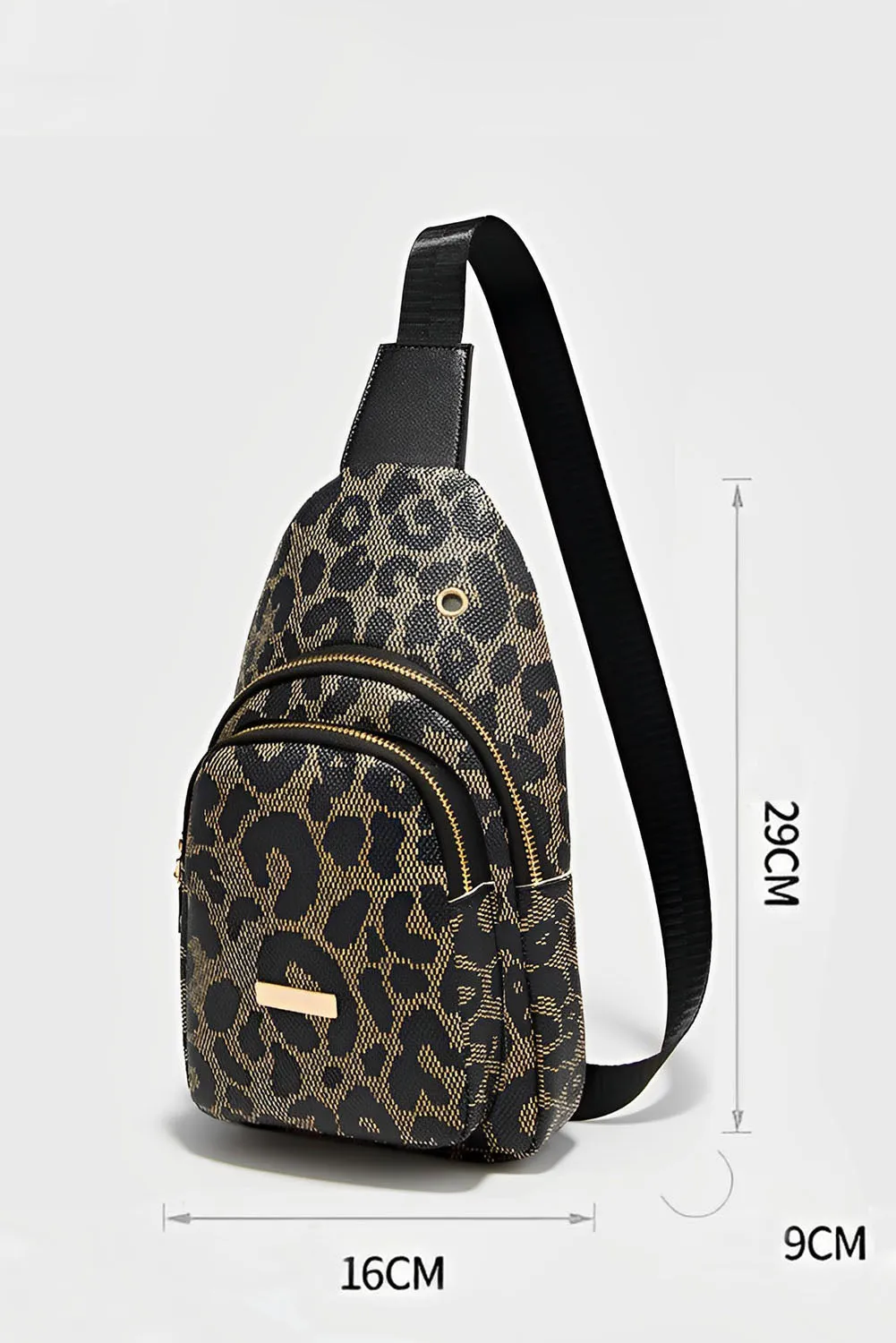 Leopard Printed PU Leather Zippered Fanny Pack Sling Bag sold by Beagle Boutique product image thumbnail 3