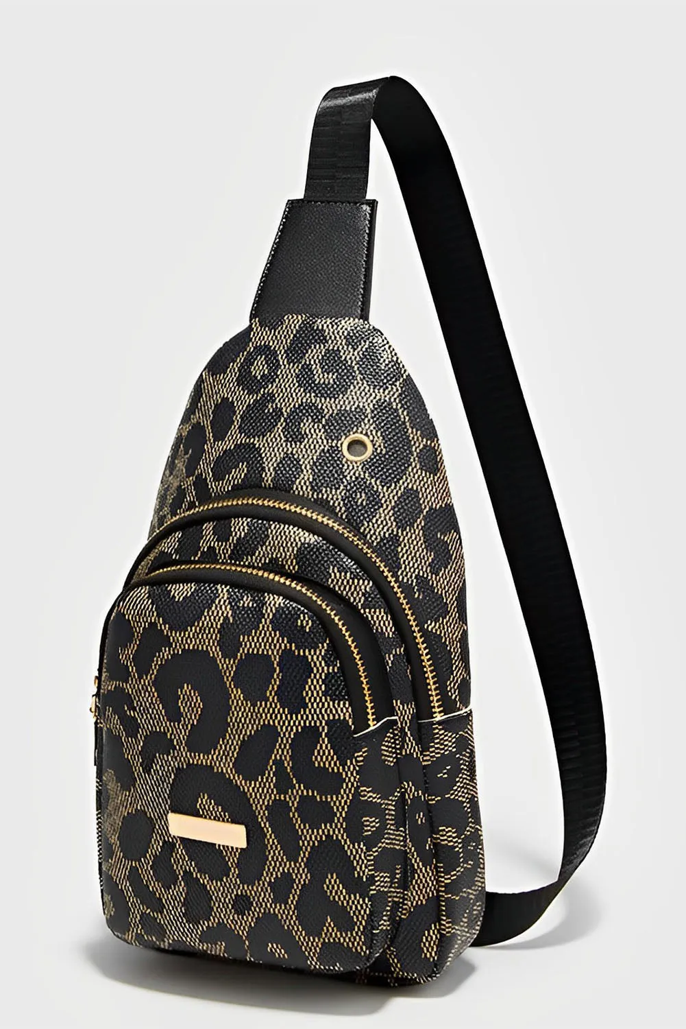 Leopard Printed PU Leather Zippered Fanny Pack Sling Bag sold by Beagle Boutique product image thumbnail 4