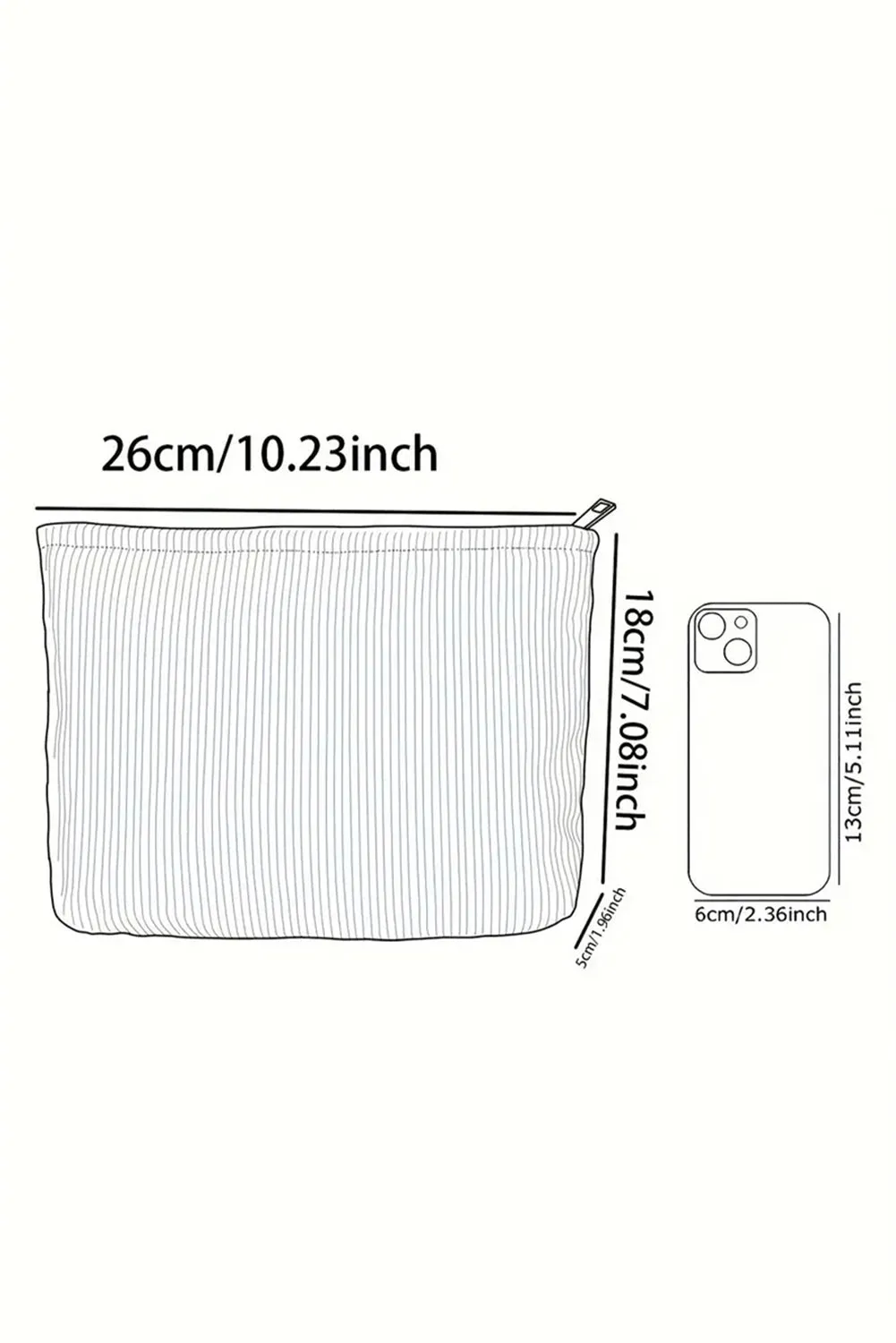 White Floral Corduroy Makeup Bag sold by Beagle Boutique product image thumbnail 5