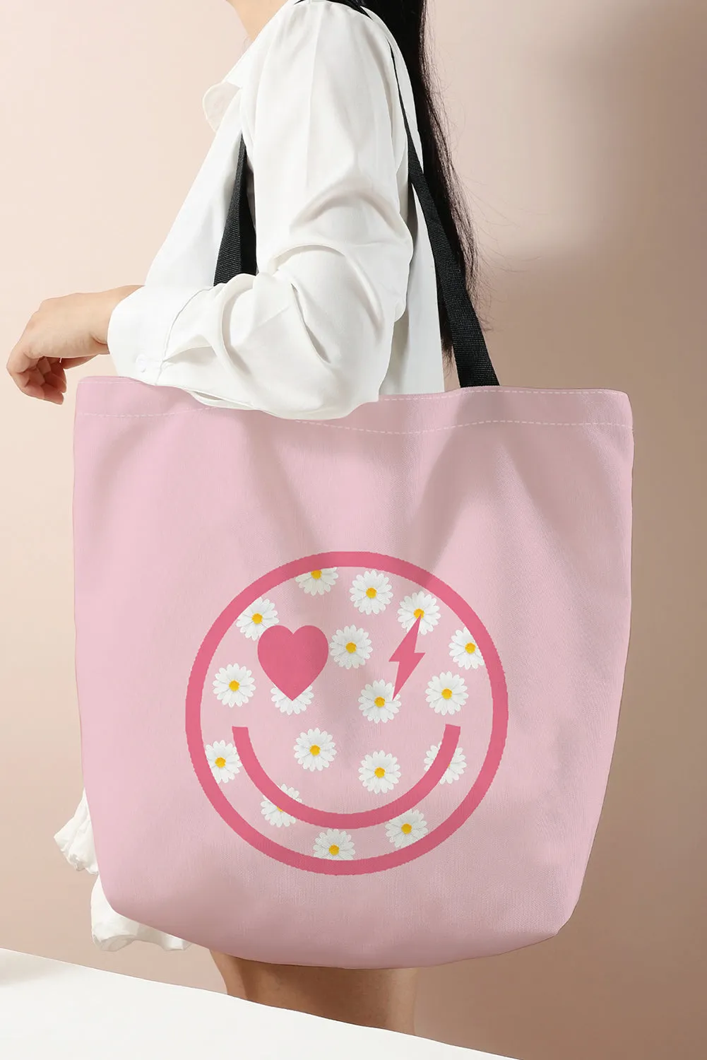 Pink Daisy Smile Face Shoulder Bag sold by Beagle Boutique